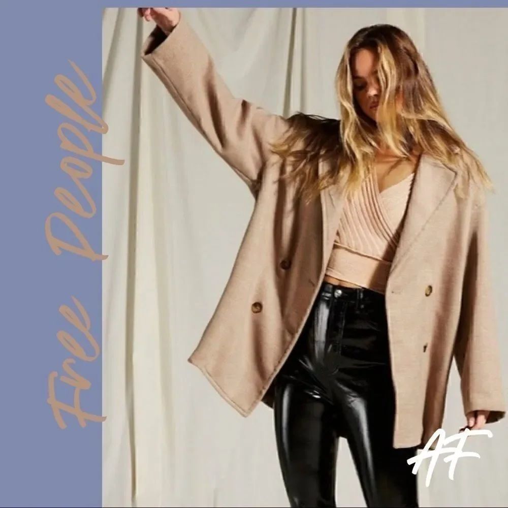FREE PEOPLE HANNAH SLOUCHY BLAZER IN SAND NWT